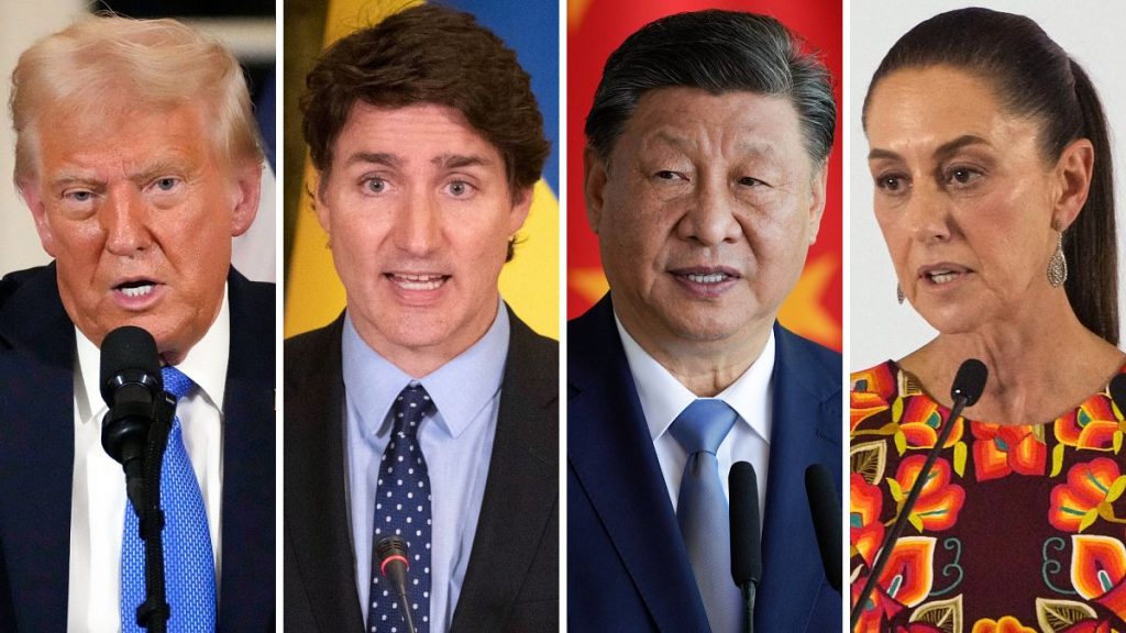US President Donald Trump, Canadian PM Justin Trudeau, Chinese President Xi Jinping, Mexico