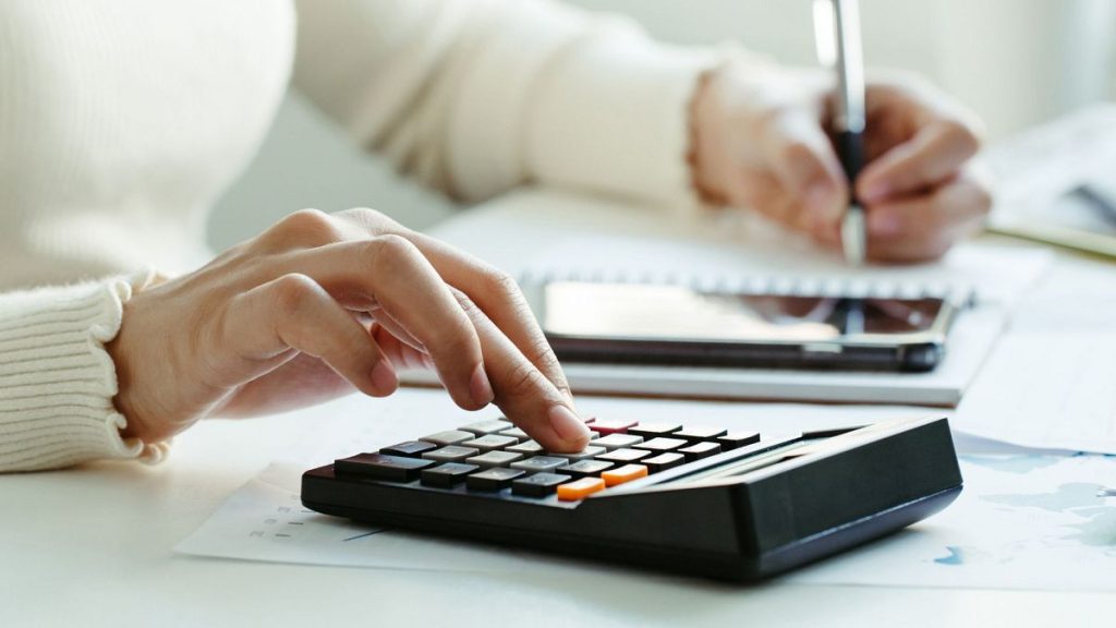 Calculator and papers.