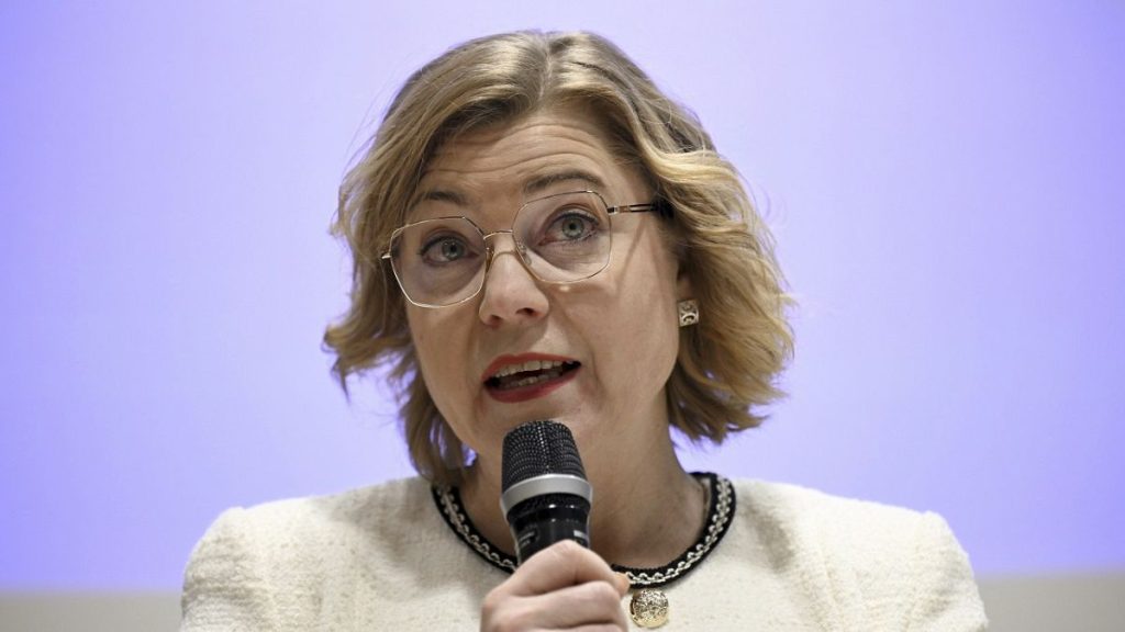 Henna Virkkunen during a press point on the Communication on the EU Action Plan on Cable Security in Helsinki.