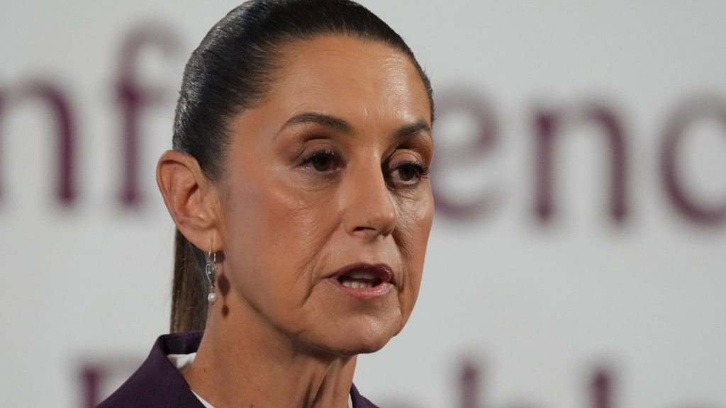 Mexican President Claudia Sheinbaum gives her morning press conference at the National Palace in Mexico City. 4 March, 2025.