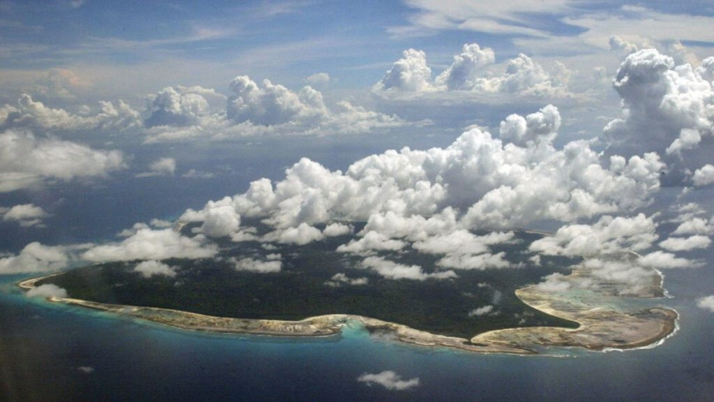Clouds hang over the North Sentinel Island in India