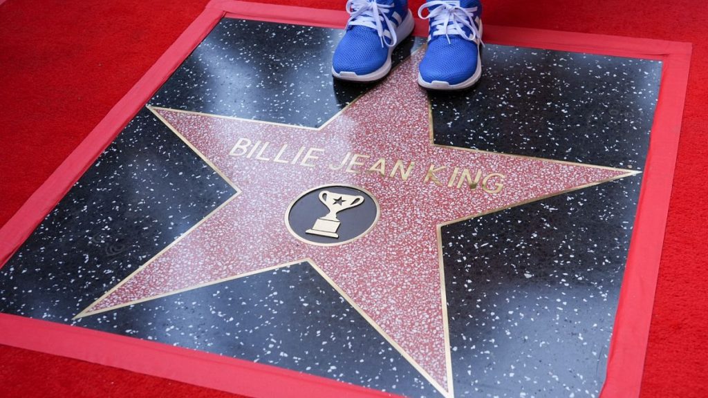 Billie Jean King poses with her new star