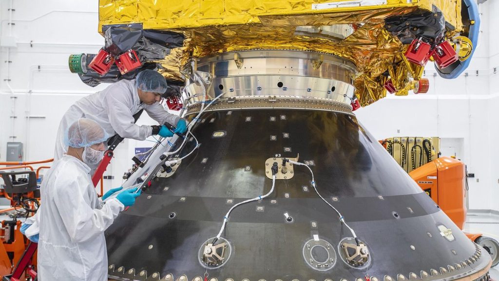Euclid space telescope being prepared for launch from Cape Canaveral, Fla.