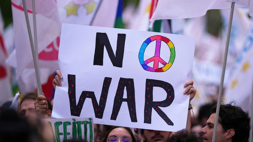 Demonstration in Rome against the EU rearmament plan