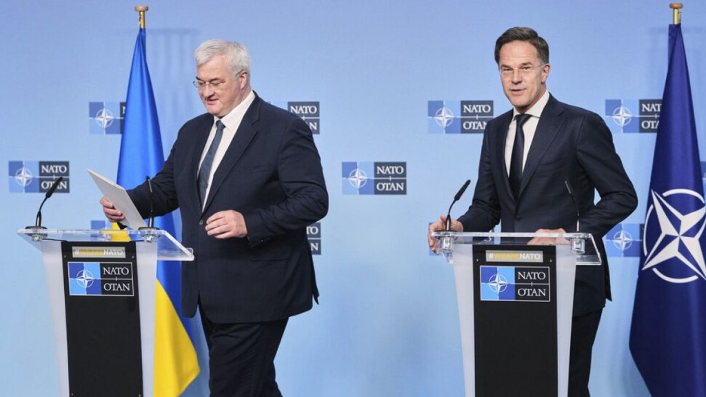 NATO Secretary General Mark Rutte, right, and Ukraine