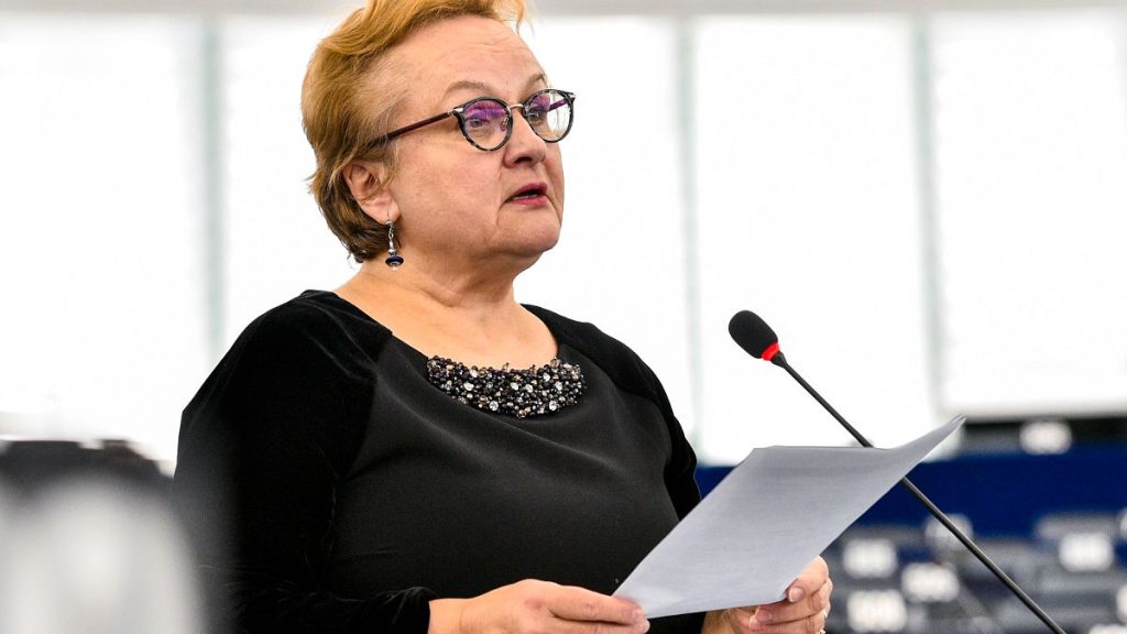 EU Court of Auditors member Laima Andrikienė dspeaking in the European Parliament in 2019 when she sat as an MEP for the European People