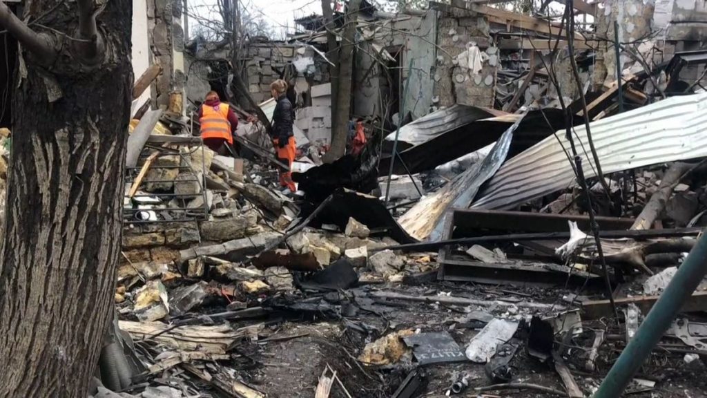 Damaged home after Russian drone struck the Black Sea port city of Odesa. Wednesday, 16 April, 2025.