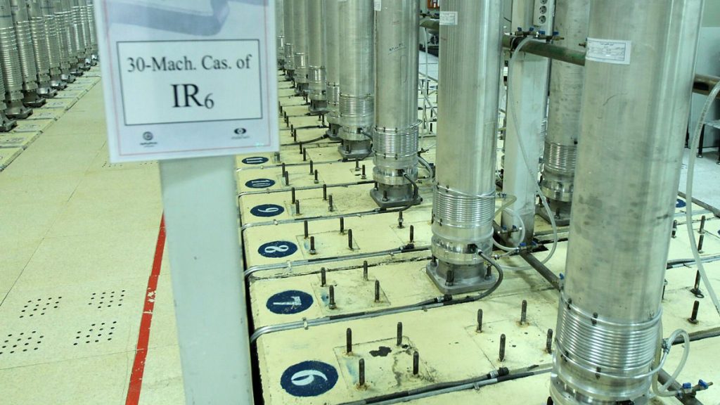 Centrifuge machines in the Natanz uranium enrichment facility in central Iran, 5 November, 2019