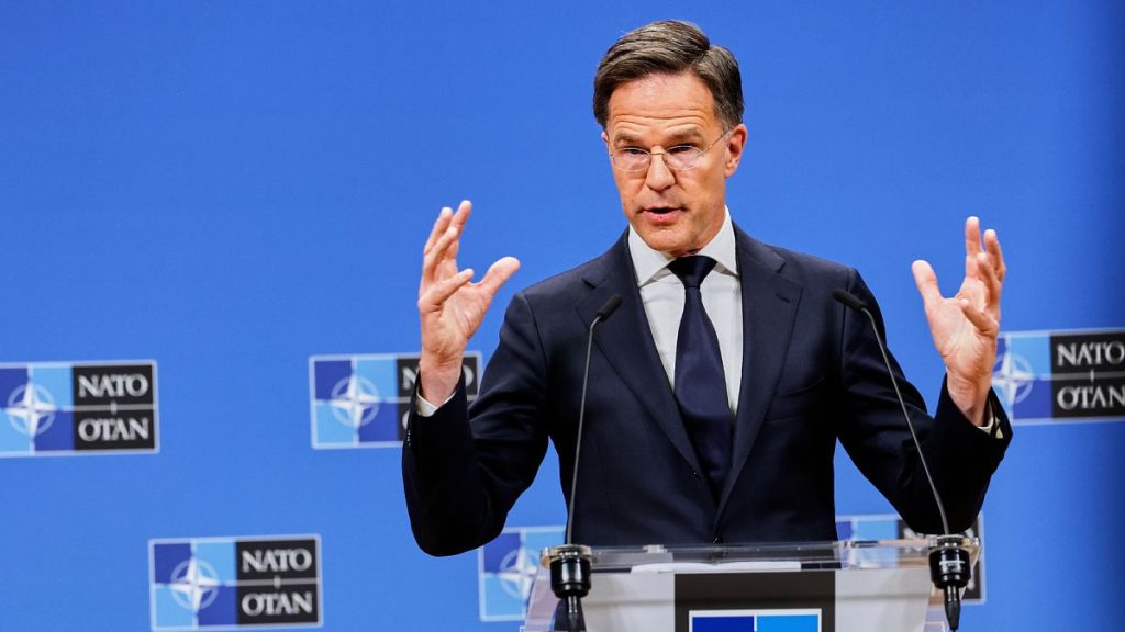 NATO Secretary General Mark Rutte addresses a media conference after a meeting NATO foreign ministers at NATO headquarters in Brussels, Friday, April 4, 2025.