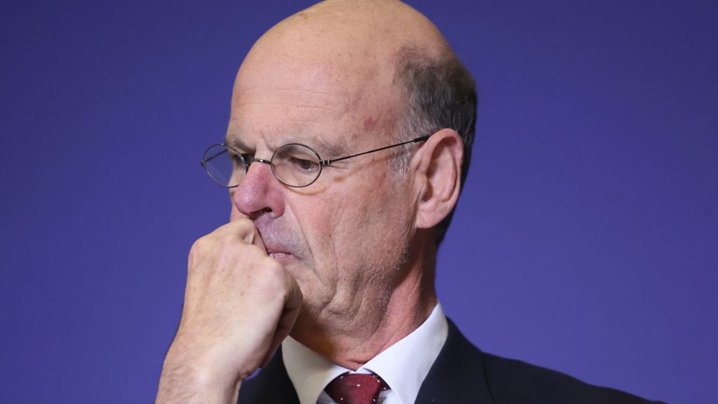 Finance minister Eric Lombard during the handover ceremony. 23 December 2024.