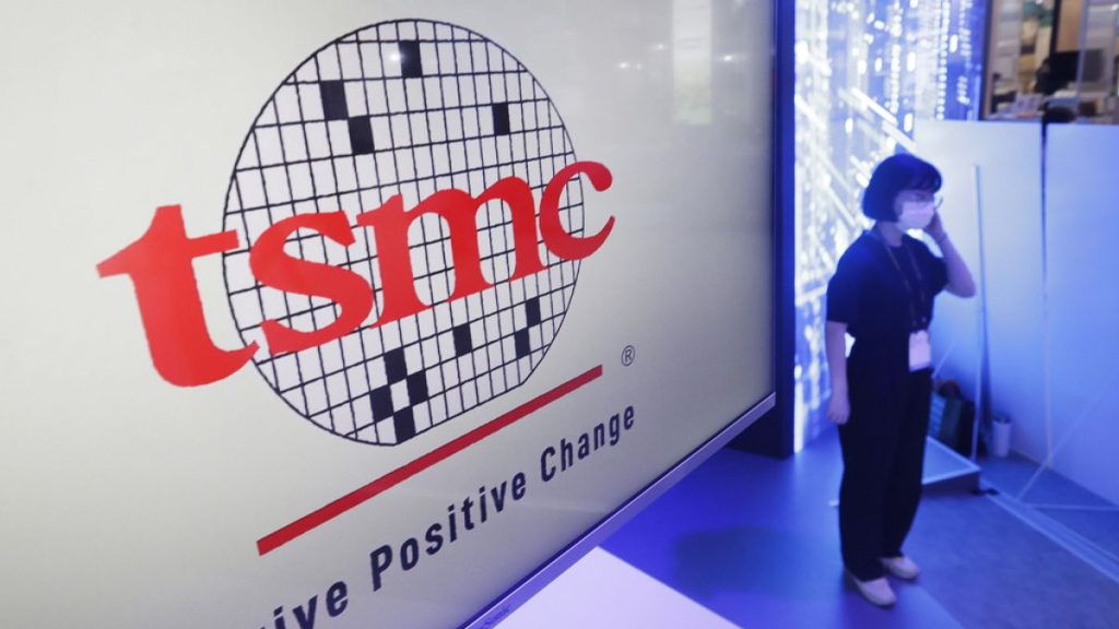 his photo shows the logo of TSMC (Taiwan Semiconductor Manufacturing Company) during the Taiwan Innotech Expo at the World Trade Center in Taipei, Taiwan, Oct. 14, 2022.