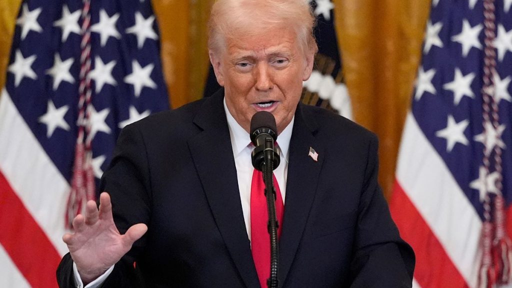 Donald Trump speaks at a reception celebrating Women