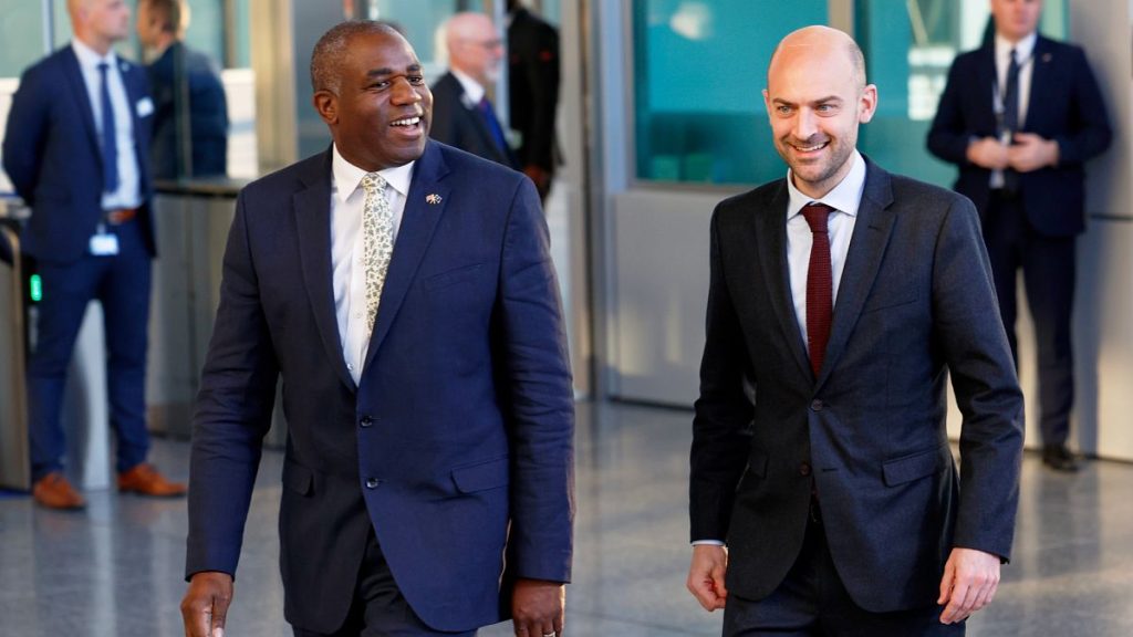 Lammy and Barrot at NATO headquarters in Brussels.