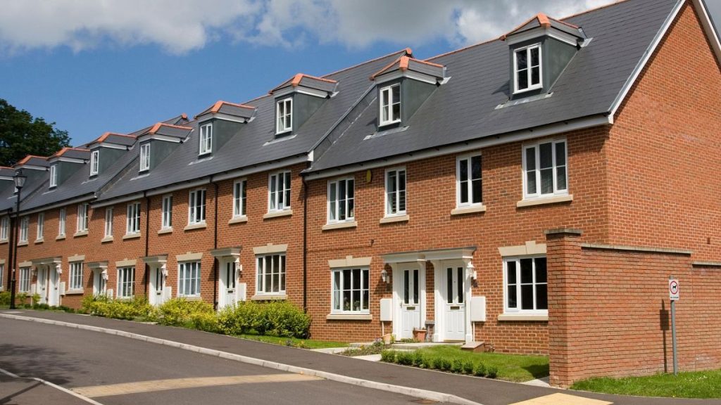 A row of terraced houses in England