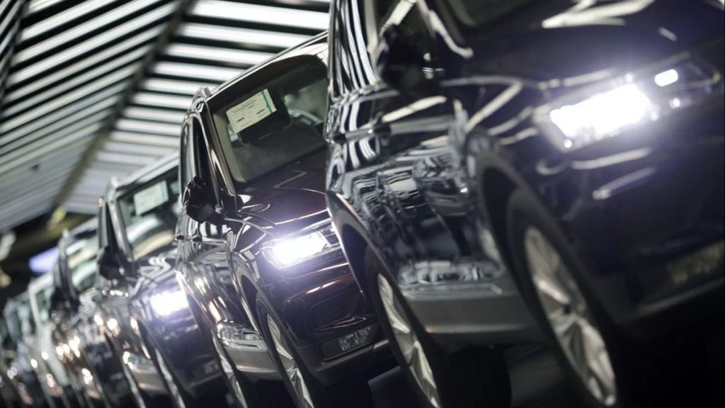 In this Thursday, March 8, 2018 photo Volkswagen cars are pictured during a final quality control at the Volkswagen plant in Wolfsburg, Germany.