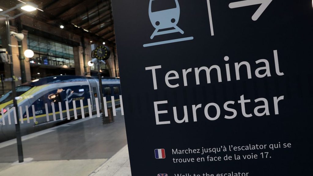 An information board is displayed at Gare du Nord train station in Paris, France. 21 December 2020.