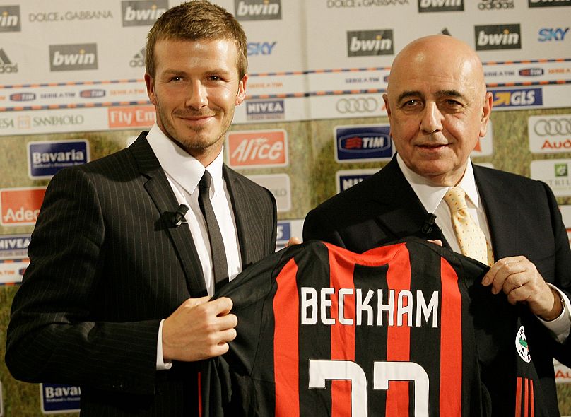 Beckham a quitté Hollywood et la Galaxy LA pour rejoindre l'AC Milan sur un prêt de trois mois en décembre 2008
