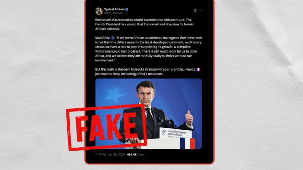 Macron a-t-il dit que l'Afrique a encore besoin de la France pour "prospérer"?