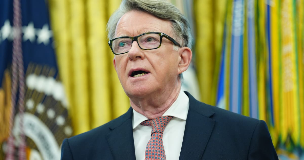 Peter Mandelson part en tant qu'ambassadeur britannique pour nous pour l'amitié d'Epstein