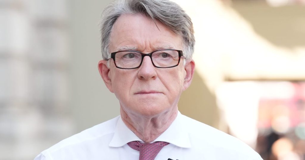 Pas de retour cette fois pour Peter Mandelson, suggère Starmer