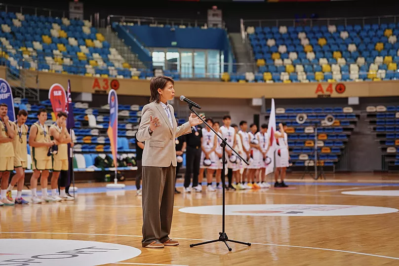 Dina Temirgaliyeva a prononcé un discours émouvant au Palais des Arts Martiaux lors de la cérémonie de remise des médailles 5x5