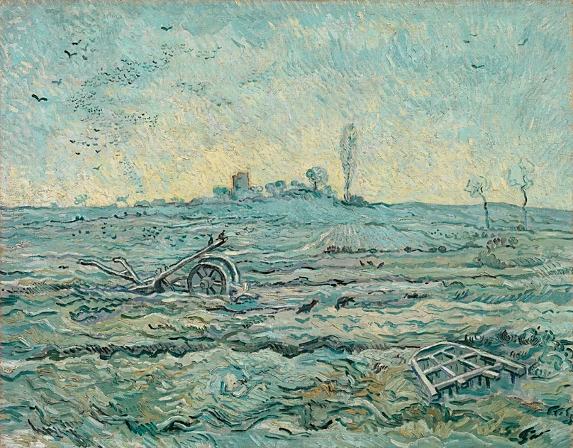Vincent van Gogh Champ enneigé avec une herse (d'après Millet), 1890. Huile sur toile. 72,1 cm x 92 cm.