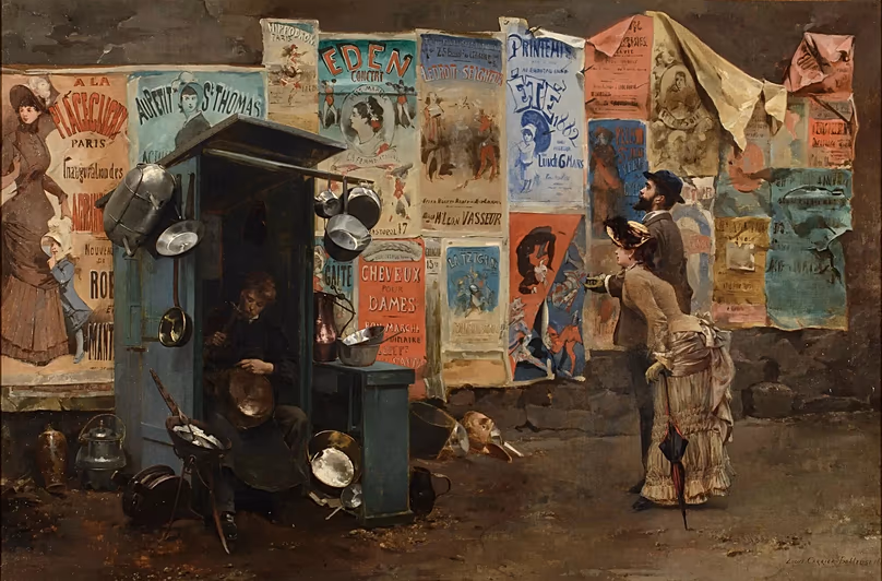 Louis-Robert Carrier-Belleuse (1848-1913) L'Étameur, 1882 Huile sur toile, 64,8 × 97,8 cm Collection particulière Photo Studio Redivivus