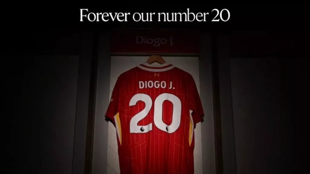 "Pour toujours notre numéro 20" : Liverpool retire le numéro de maillot de Diogo Jota