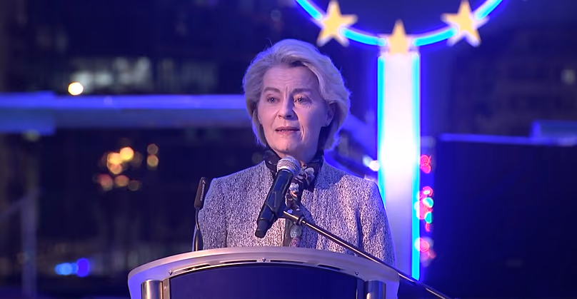 La présidente de la Commission européenne, Ursula von der Leyen, lors d'un événement de Hanoukka à Bruxelles, le 17 décembre 2025.