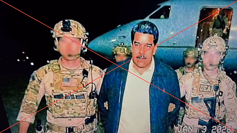 L’image d’IA de Maduro censément dirigé par des militaires américains devient virale.