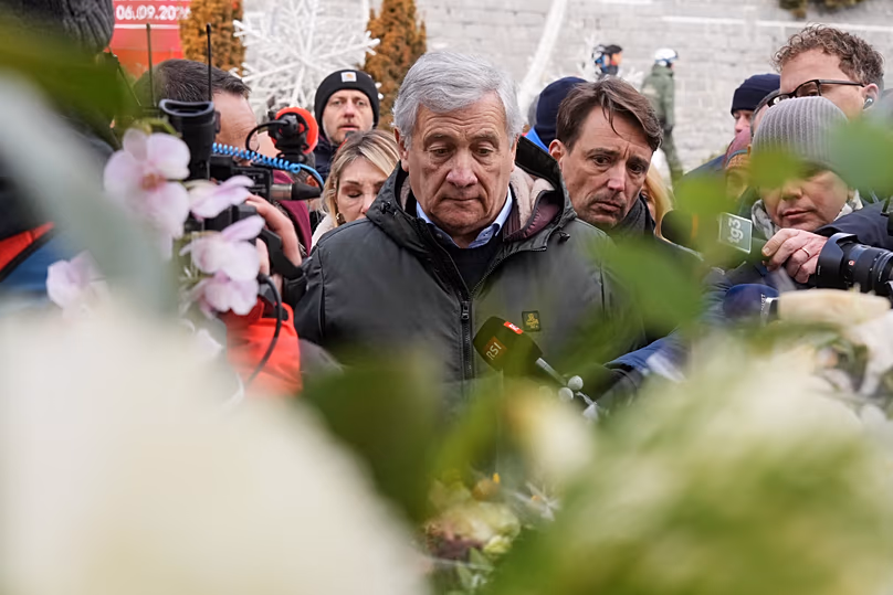 Le ministre italien des Affaires étrangères Antonio Tajani à Crans-Montana, le 2 janvier 2026