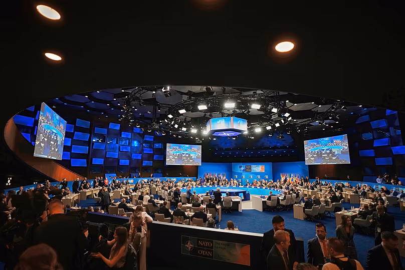 DOSSIER – Les délégués assistent à une séance plénière au sommet de l’OTAN à La Haye, aux Pays-Bas, le 25 juin 2025.