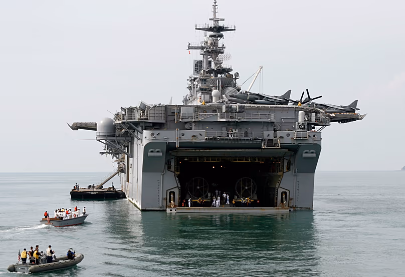 L'USS Essex de la marine américaine dans le golfe de Thaïlande, au large du Cambodge, le 26 novembre 2007.