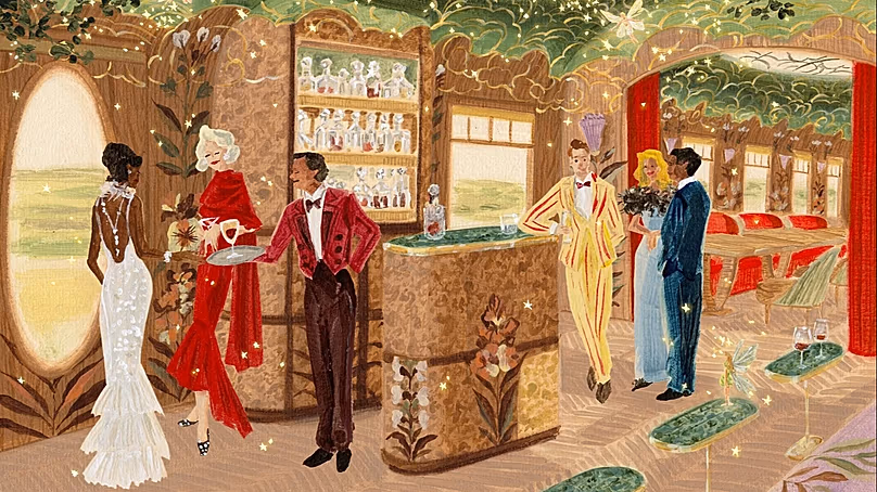 Les intérieurs du wagon ont été inspirés par le Songe d'une nuit d'été de Shakespeare.