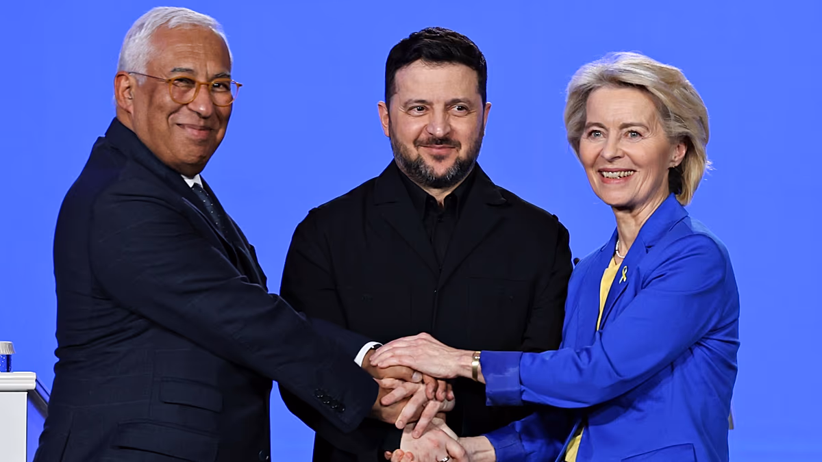 Live.
Ukraine loan will happen 'one way or the other', von der Leyen says amid Orbán veto