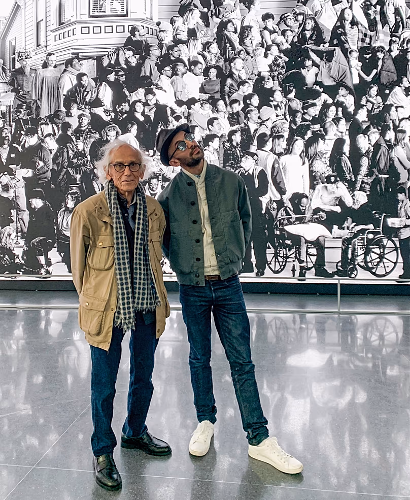 Christo et JR au San Francisco Museum of Modern Art lors de l'exposition de JR's "Les Chroniques de San Francisco" San Francisco, mai 2019