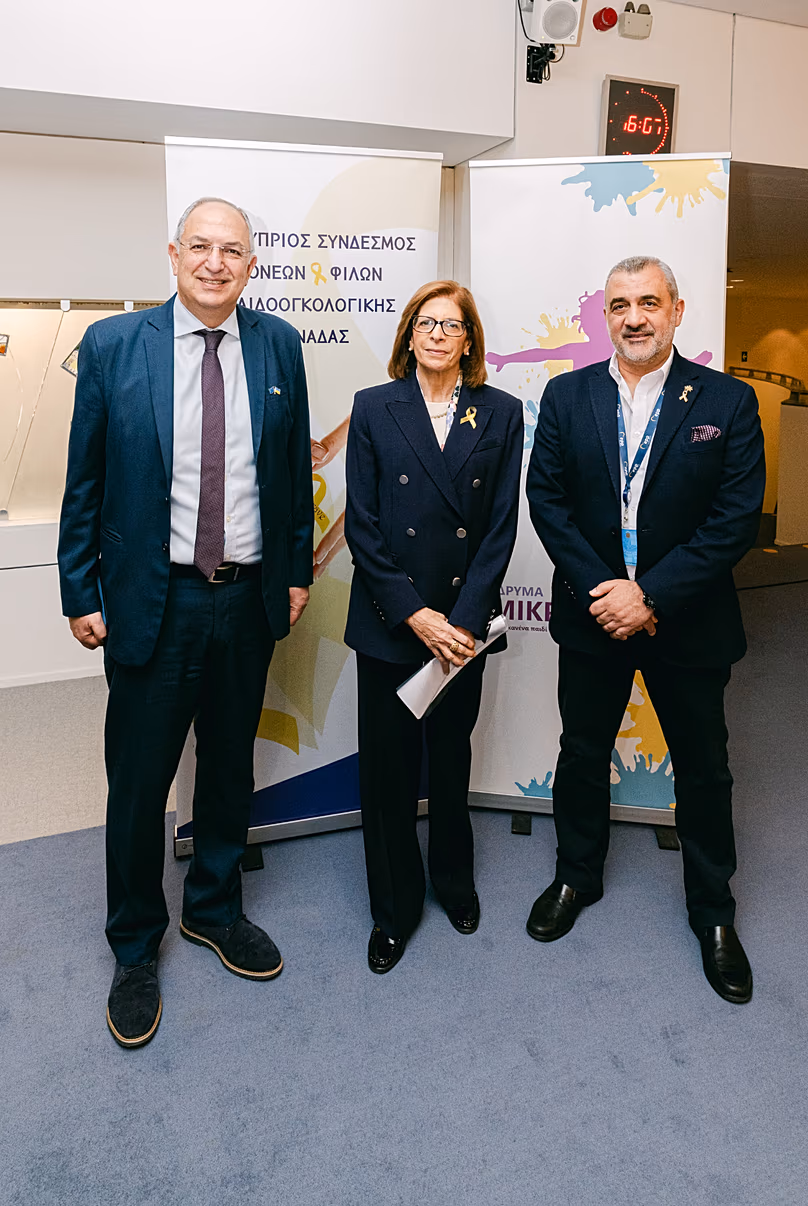 Le commissaire Costas Kadis, l'ancienne commissaire Stella Kyriakidis et l'eurodéputé Loucas Fourlas