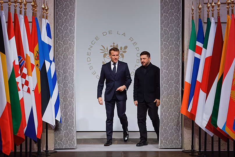 Emmanuel Macron et Volodymyr Zelensky.