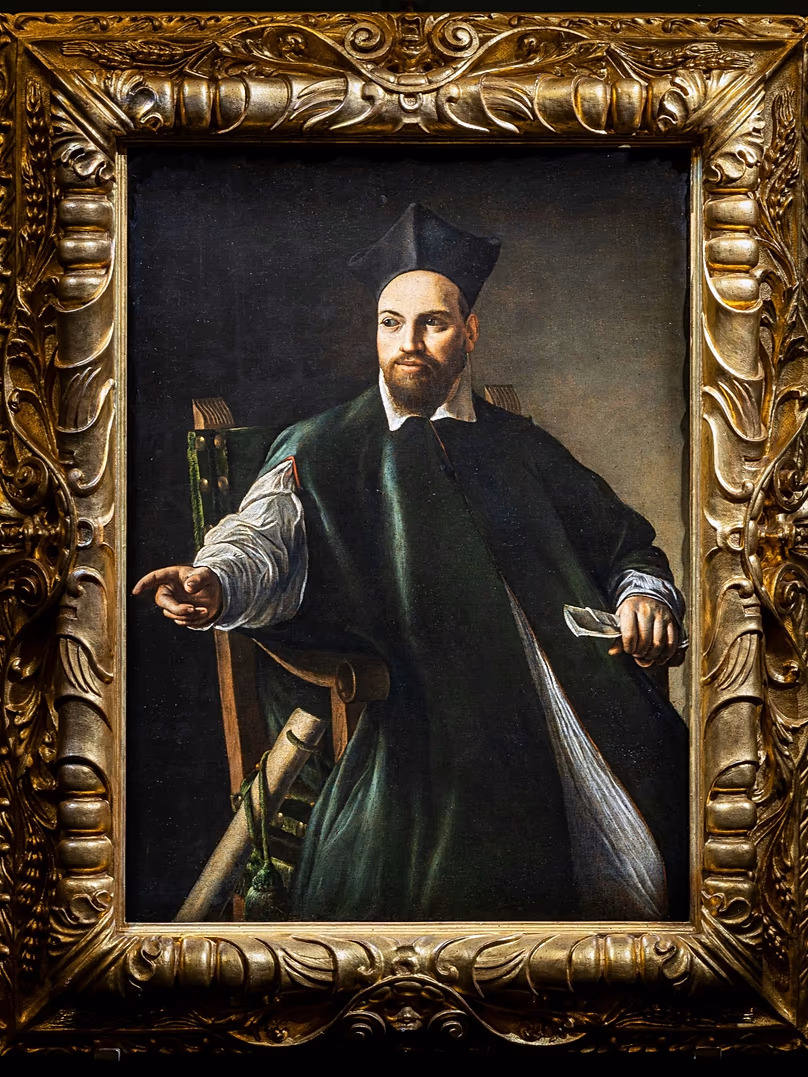 Cette image publiée par le ministère italien de la Culture montre le « Portrait de Monseigneur Maffeo Barberini » du peintre baroque Le Caravage.