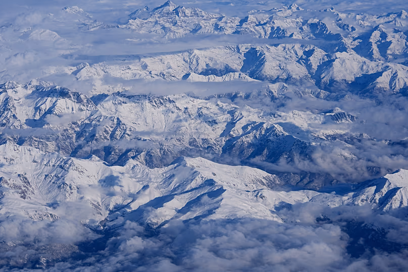 Les Alpes vues du ciel