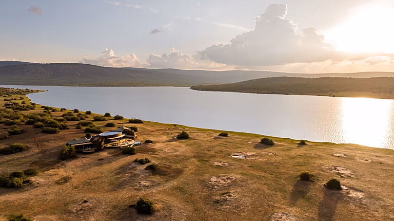 La péninsule sauvage de Magashi est située sur les rives du lac Rwanyakazinga, dans le parc national de l'Akagera au Rwanda.