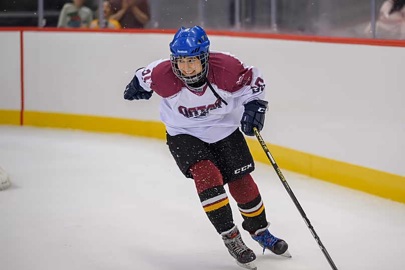 Besan Elwadia joue au hockey à Doha.