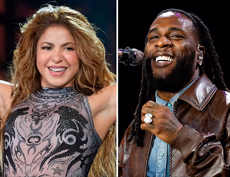 DOSSIER : Shakira (à gauche) au Global Citizen Festival à New York, 2025 ; Burna Boy se produit au Glastonbury Festival en Angleterre le 30 juin 2024.