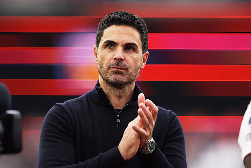 DOSSIER : Mikel Arteta, le manager d'Arsenal, réagit après le match de football de Premier League entre West Ham et Arsenal à Londres, le dimanche 10 mai 2026