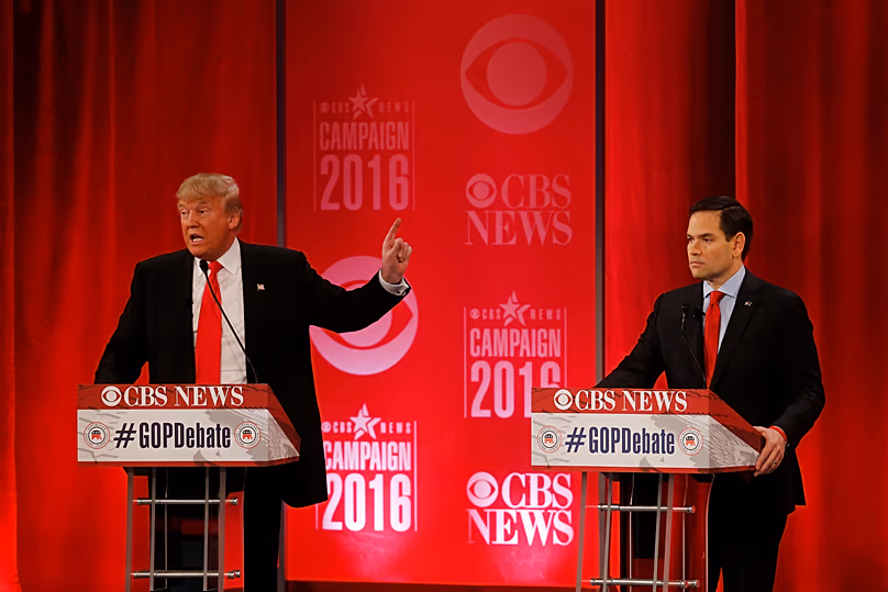 Le candidat républicain à la présidentielle et sénateur Marco Rubio lors d'un débat présidentiel, le 13 février 2016 (AP Photo/John Bazemore)