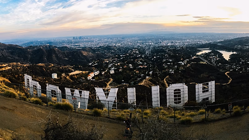 Une vue de Los Angeles depuis le panneau Hollywood