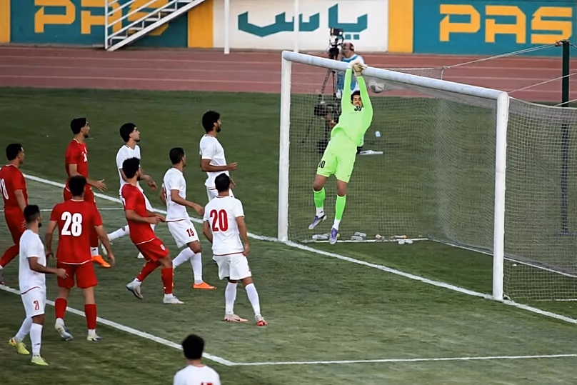 L'équipe nationale iranienne lors d'un match d'entraînement national