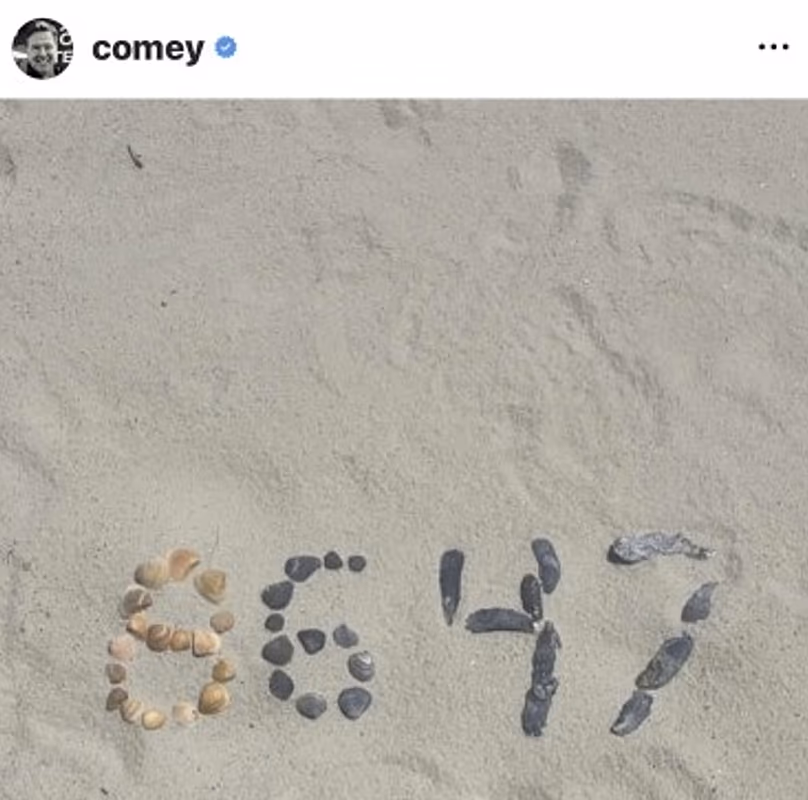 Une capture d'écran du compte Instagram de James Comey, 28 avril 2026