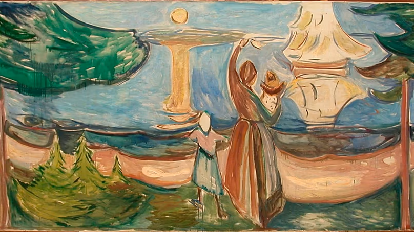 Edvard Munch - 1922. Adieu (Freia Frieze III) 134 × 346 cm (Image) Huile sur toile.