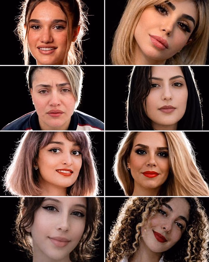 L'image de huit femmes iraniennes attachées au poste de Donald Trump, qui affirmait qu'elles risquaient toutes d'être exécutées.